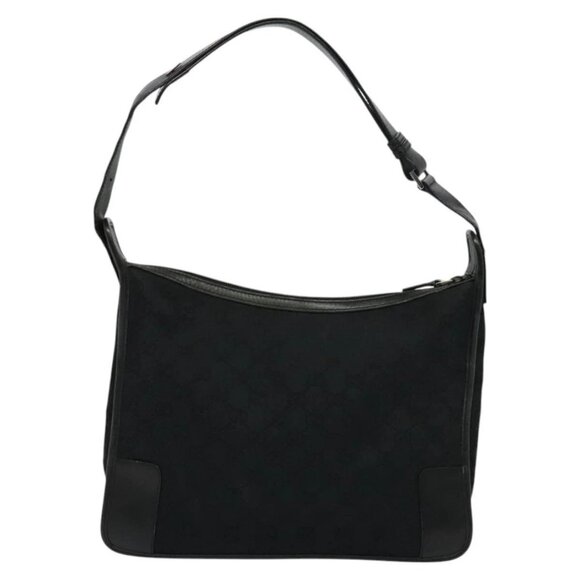 GUCCI GG Canvas Shoulder Bag Black Silver 001 4205 Auth 129471 - Picture 3 of 15